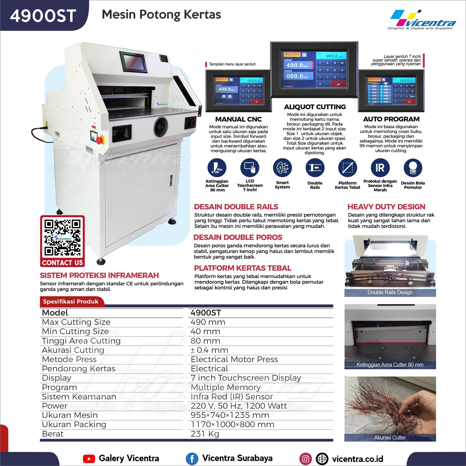 Mesin Paper Cutting 4900 A3 Vicentra Supplier Percetakan And